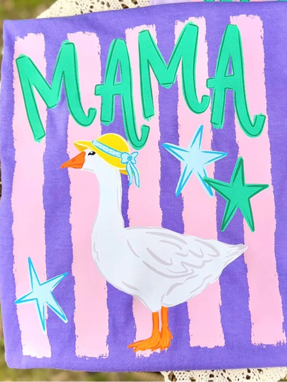 Mama Goose Graphic Tshirt - Purple & Pink Small-XL